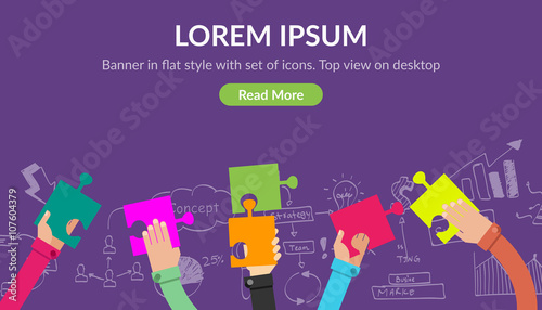 Banner in flat design style