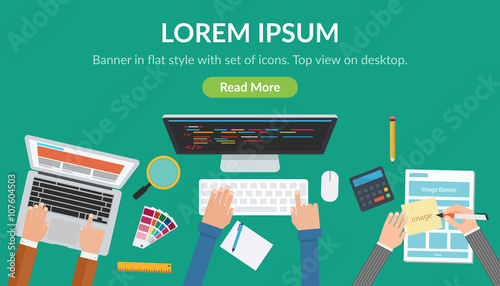 Banner in flat design style