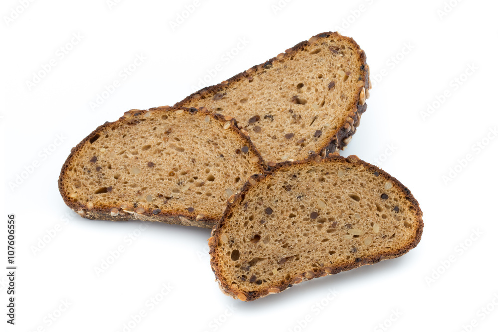 Rye bread isolated on white background. Rye bread isolated on white background.