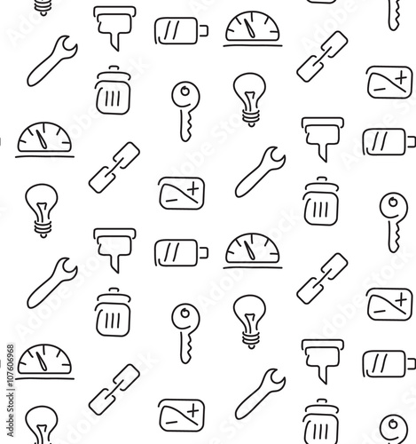 Technical tools seamless pattern