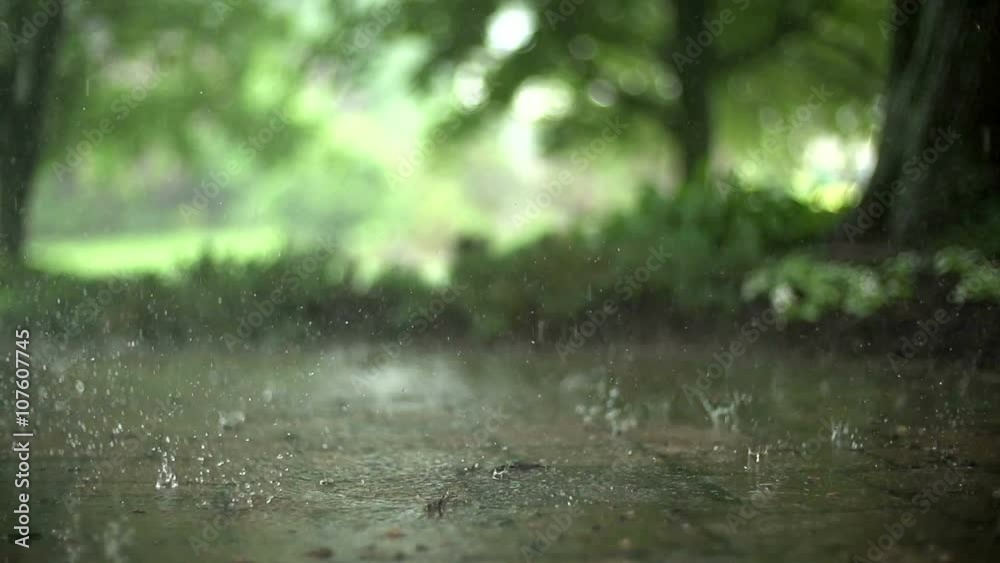 Look at the window with rain drops on the glass