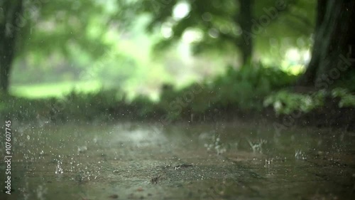 Look at the window with rain drops on the glass