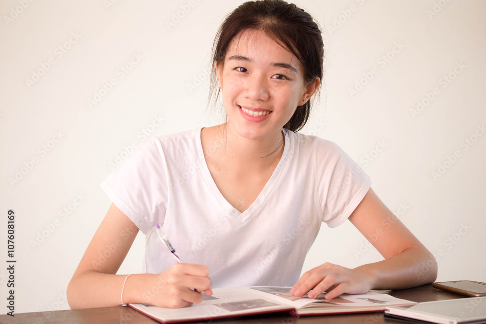 asia thai china student university beautiful girl read a book asia thai china student university beautiful girl read a book