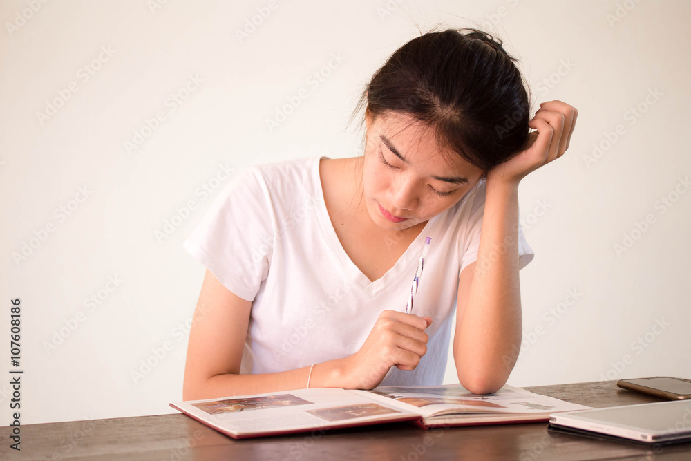asia thai china student university beautiful girl read a book asia thai china student university beautiful girl read a book