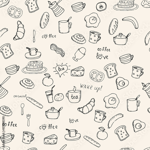 Breakfast vector pattern