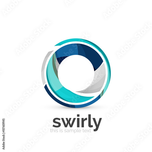 Abstract swirly round logo template
