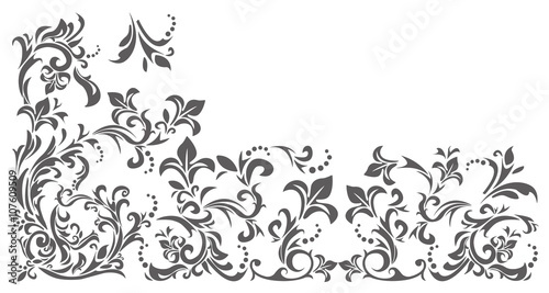 Vintage border with floral ornament