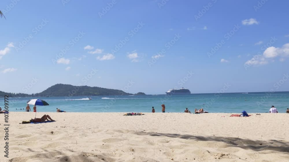 sunny day phuket island famous patong beach cruise liner panorama 4k thailand
sunny day phuket island famous patong beach cruise liner panorama 4k thailand