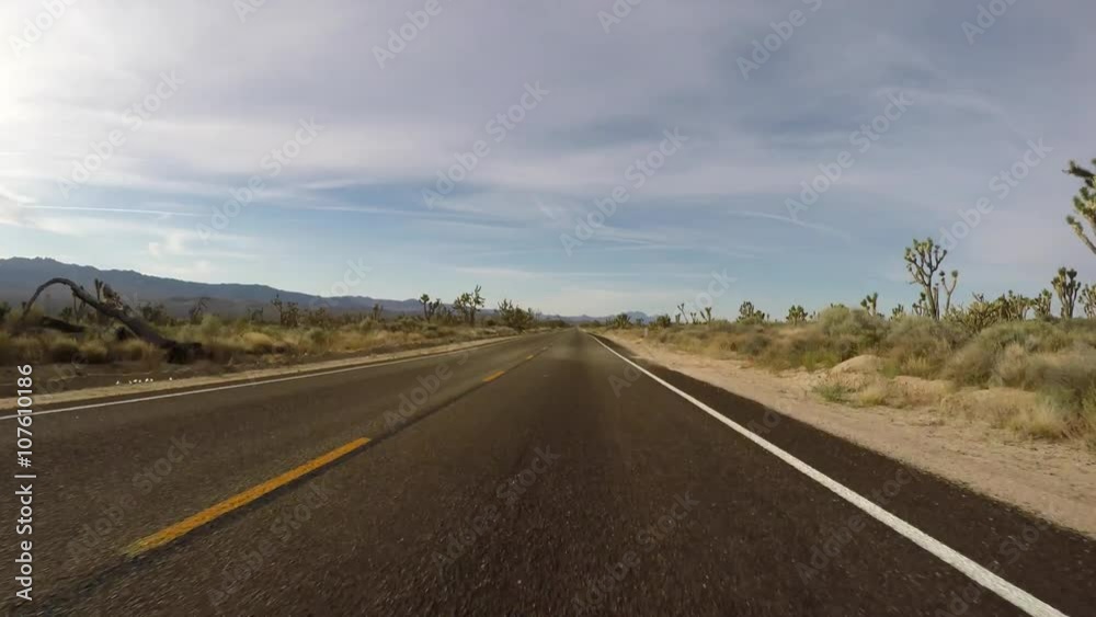 Joshua tree desert driving time lapse in the Mojave National Preserve. Joshua tree desert driving time lapse in the Mojave National Preserve.