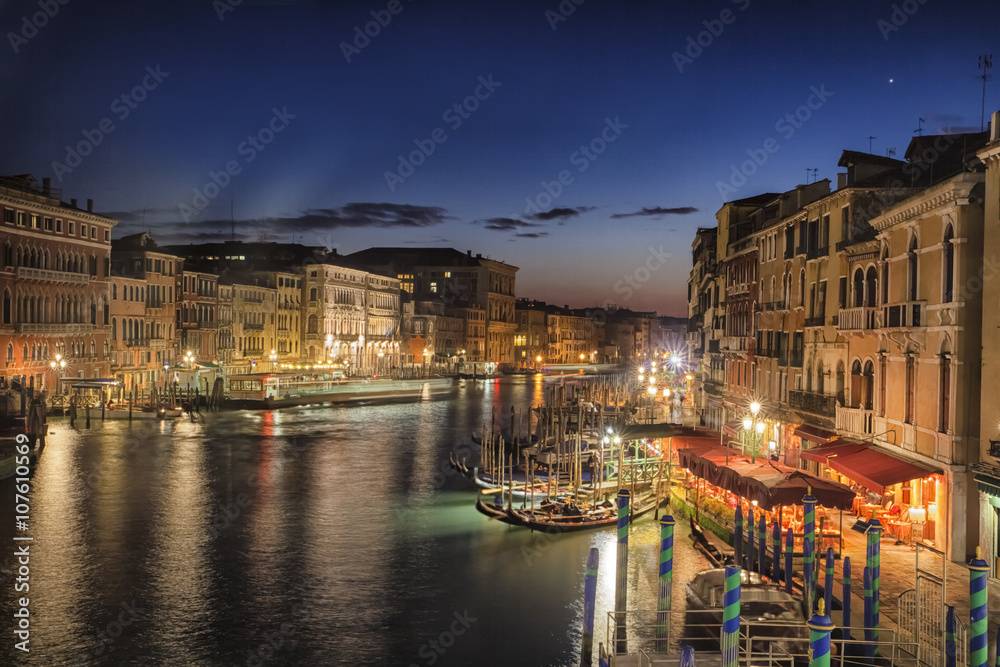 Venice - Italy - Grand Canal at night.