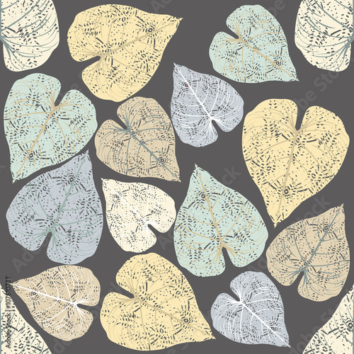 Pattern with tropical leaves