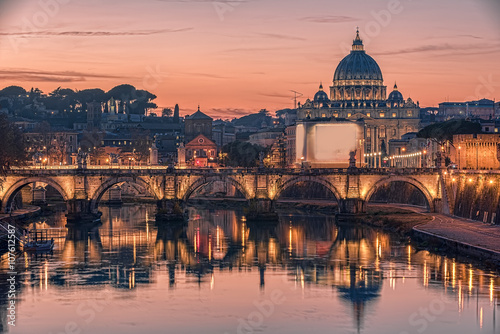 Rome, Italy: St. Peter's Basilica, Saint Angelo Bridge