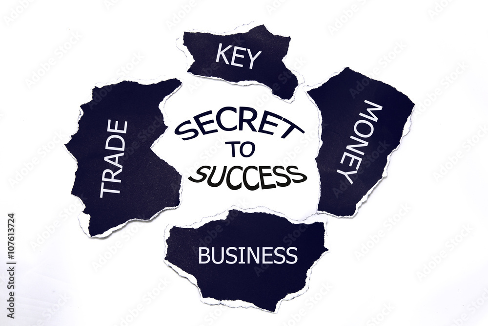 secret to success written under torn paper