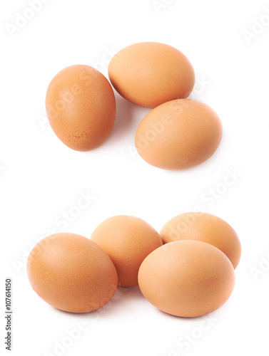 Brown eggs composition isolated