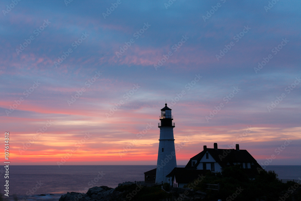 The Portland Head Light Under Sunrise Skies, Portland,Maine, USA