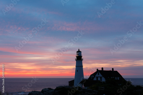 The Portland Head Light Under Sunrise Skies  Portland Maine  USA
