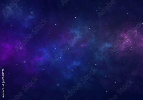 Nebula and stars in night sky. Space background.