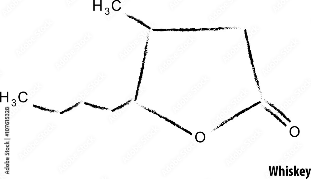 Fototapeta premium Vector illustration : Whiskey molecule formula 