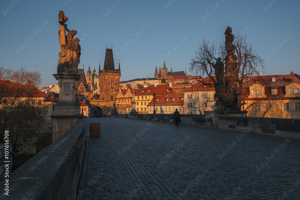 Sunrise at Charles Bridge, Prague, Czech Republic Sunrise at Charles Bridge, Prague, Czech Republic