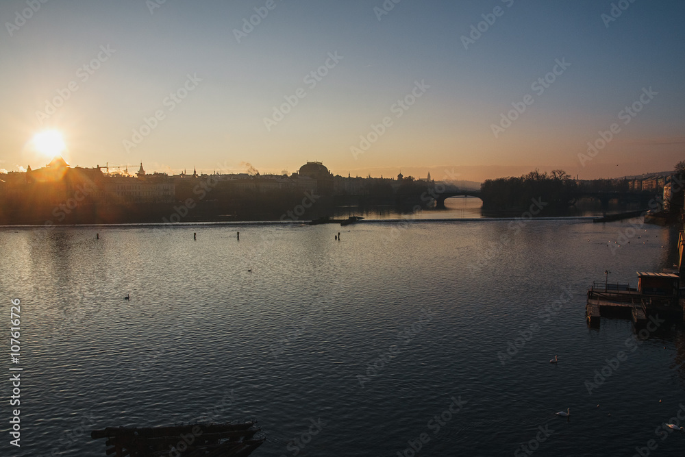 Sunrise at Charles Bridge, Prague, Czech Republic