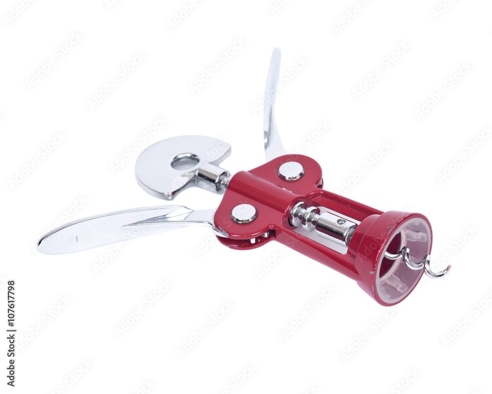 Wine cork opener separated on white background Wine cork opener separated on white background
