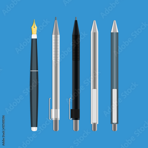 vector pen icon flat style