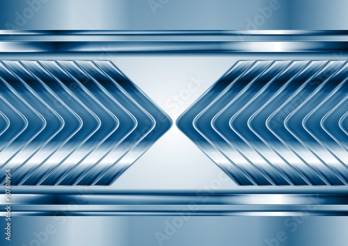 Abstract blue metal tech arrows background