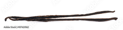 Dried vanilla pod fruit isolated