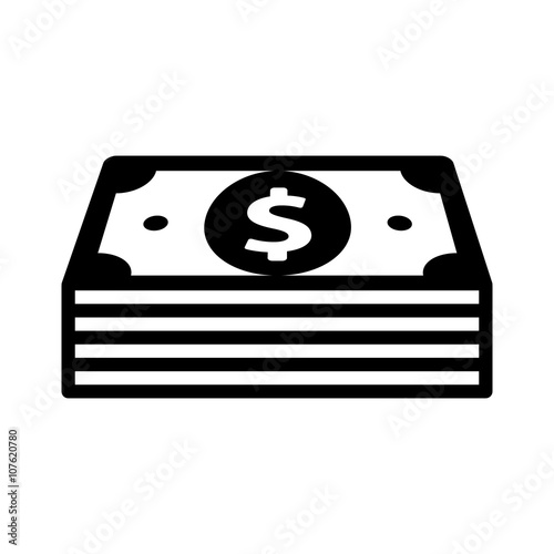 Stack of cash money pile line art icon for apps and websites