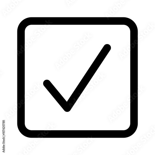 Square checkbox or check box line art icon for apps and websites photo