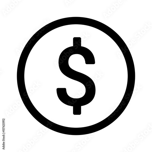 American dollar payment symbol line art icon for apps and websites photo