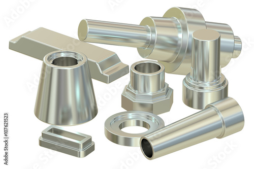 cast or forged steel (aluminum) parts, 3D rendering