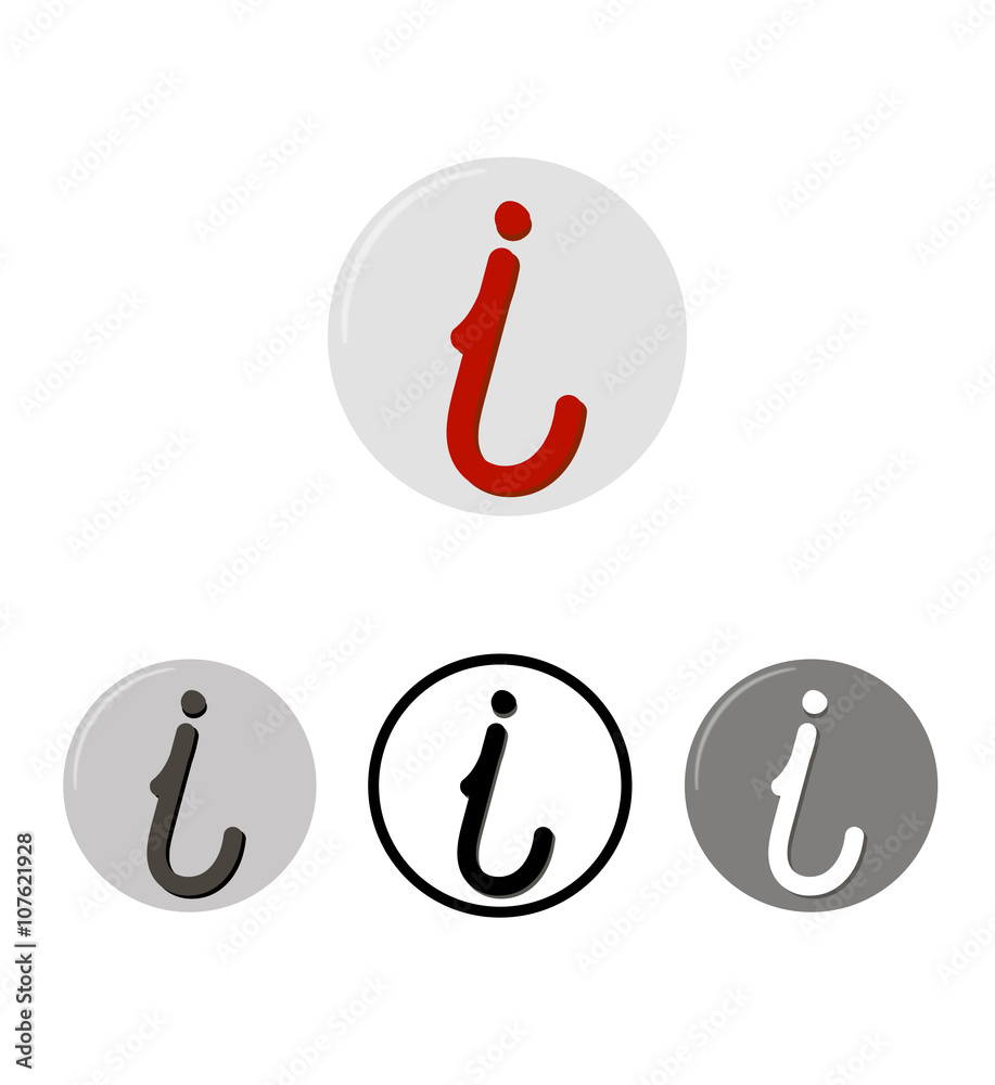 Set of info buttons Set of info buttons