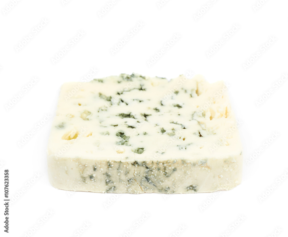 Slice of a blue roquefort cheese isolated Slice of a blue roquefort cheese isolated