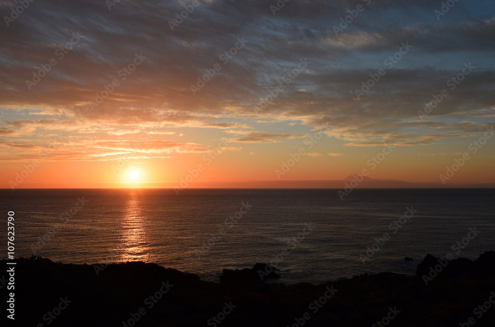 Morgen auf La Palma, Blick zum Teide