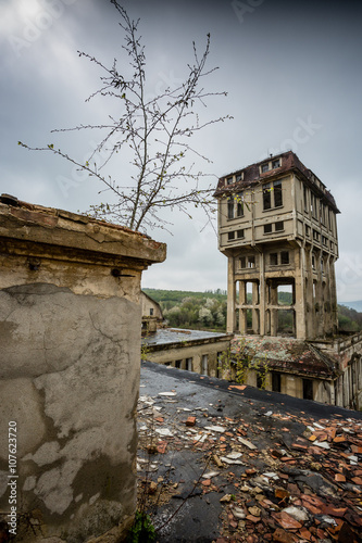 abandoned mine tower in hungary photo