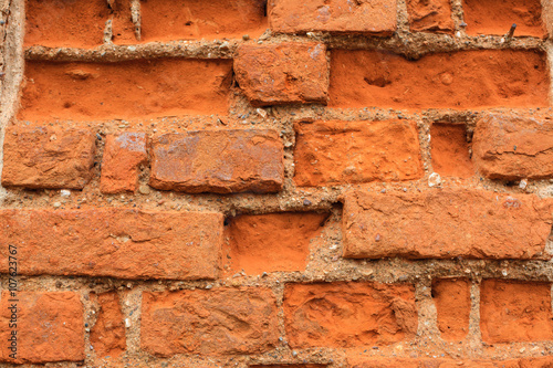 Background of old red brick wall texture