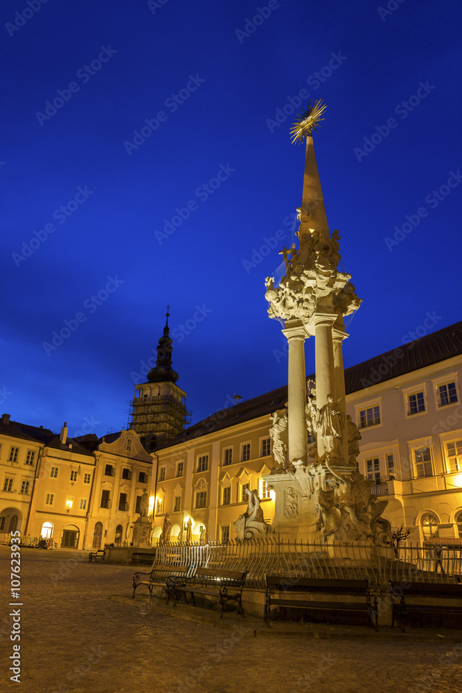 Historic Square in Mikulov in Czech Republic