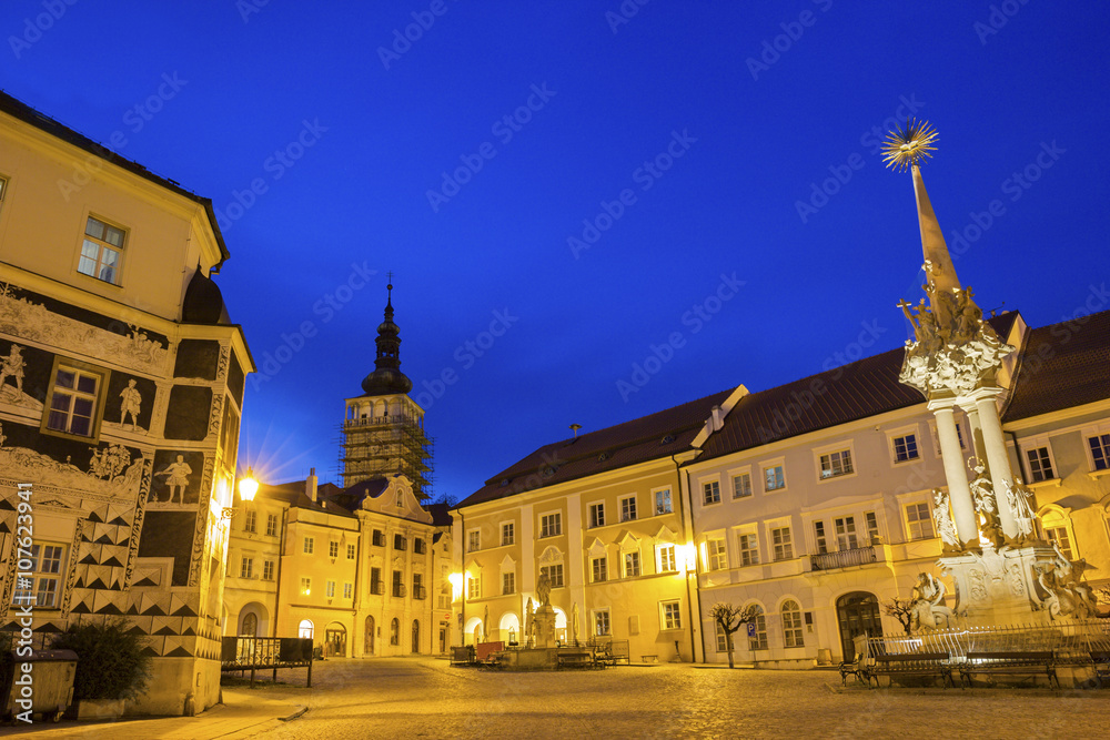 Historic Square in Mikulov in Czech Republic