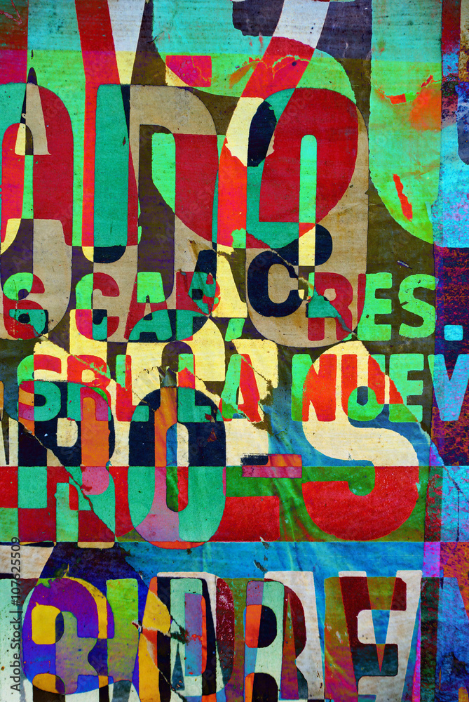 Obraz premium Background random digital collage or typography design wallpaper