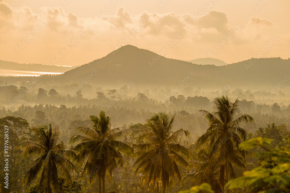 Magic sunrise on a tropical island Koh Samui, Thailand Magic sunrise on a tropical island Koh Samui, Thailand