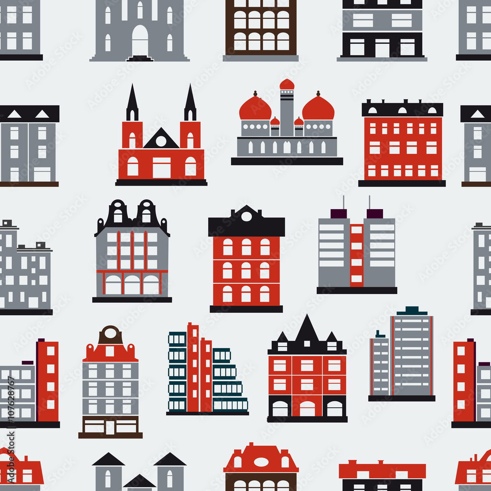 Seamless repeating pattern on the urban theme