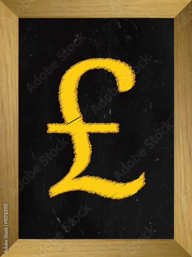 Pound Currency Sign on a Chalkboard