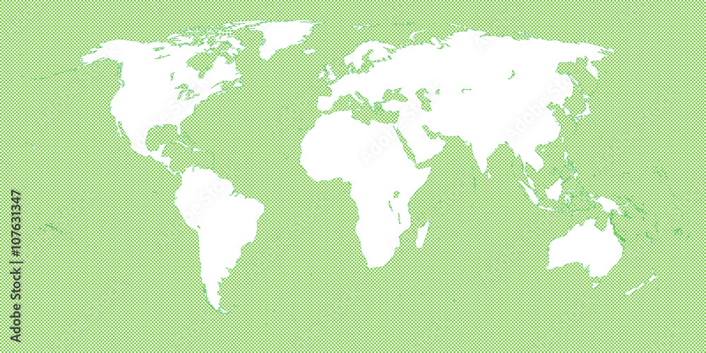 World Map Checkered Green 3 Small Squares