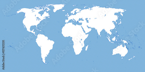 World Map Checkered Blue 3 Small Squares