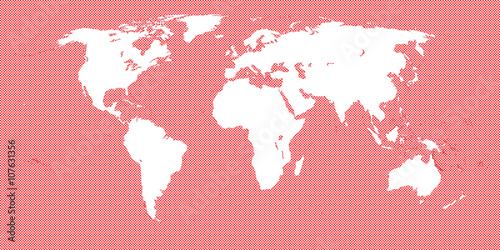 World Map Checkered Red 3 Small Squares