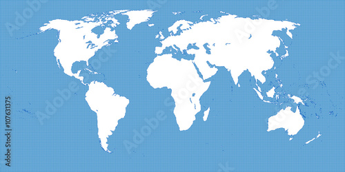 World Map Dotted Blue 3 Small Dots