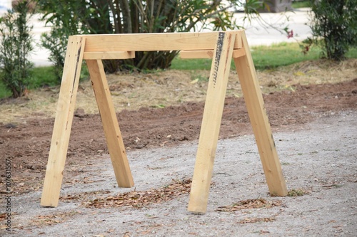 Saw Horse on Work Site