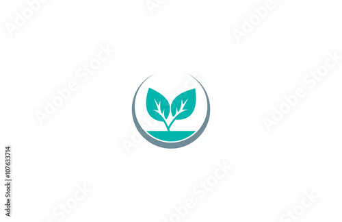 leaf abstract medical herbal logo