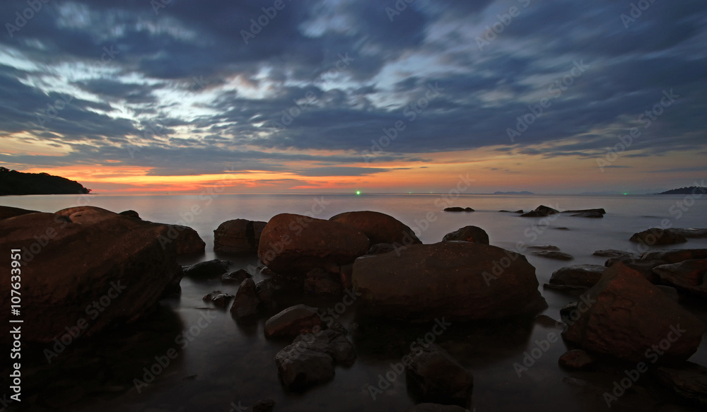 rocks in calm sea